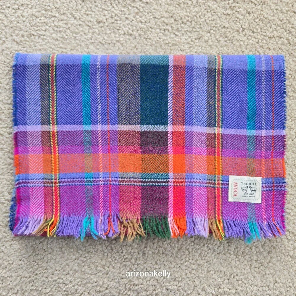 NWOT Avoca Wool Woven Colorful Plaid Scarf Ireland